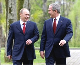 Bush và Putin tại khu nghỉ mát Sochi của Nga.